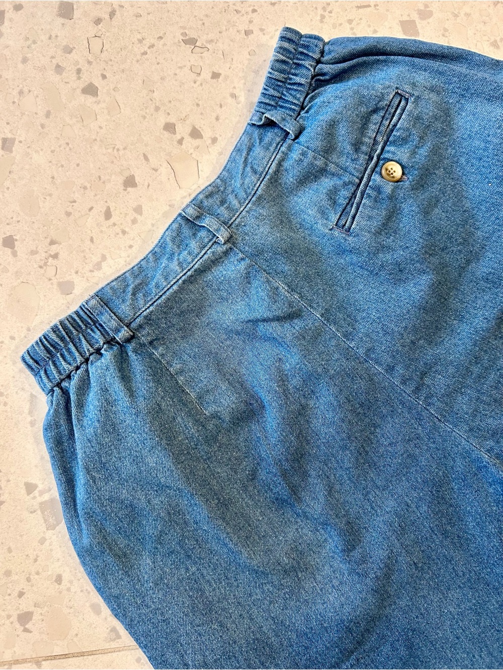Talbots 90’s Vintage Pleated High-Waisted Cotton Denim Shorts - Picture 3 of 5